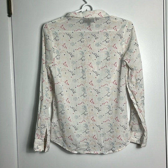 ModCloth Zodiac Sign Button Down Lightweight Novelty Print Shirt Size XS - Picture 2 of 16
